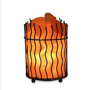 Himalayan Ionic Salt Crystal Wavy Basket Lamp
